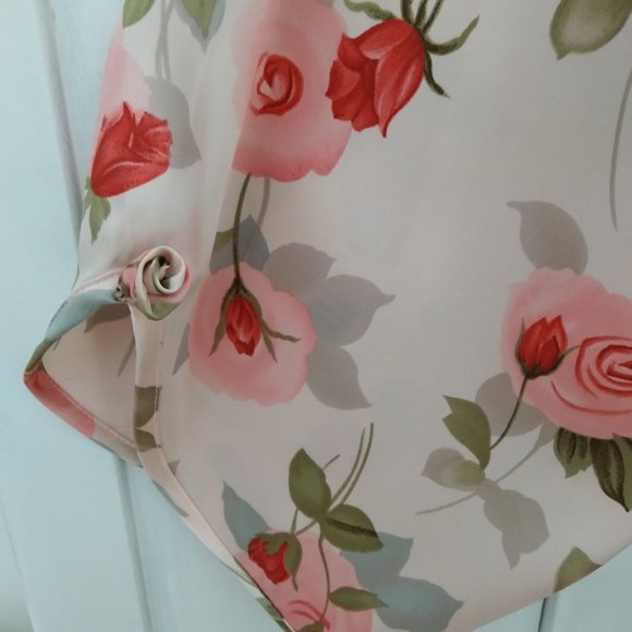 Jaclyn Smith Peach and Roses Robe - Picture 3 of 6